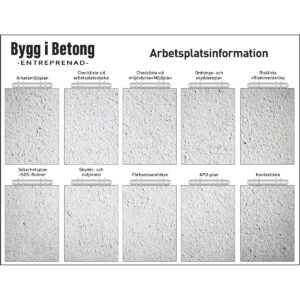 Arbetsplatstavla Bygg i Betong