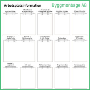 Arbetsplatstavla Byggmontage