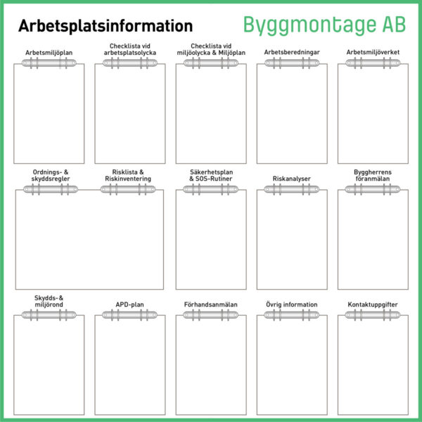 Arbetsplatstavla 15xA4