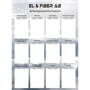 Arbetsplatstavla El och Fiber AB