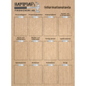 Arbetsplatstavla Hammars Finsnickeri AB