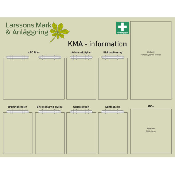 Arbetsplatstavla Larssons Mark och Anläggning