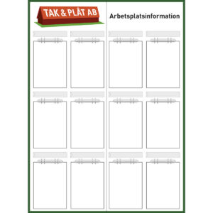 Arbetsplatstavla Tak och Plåt