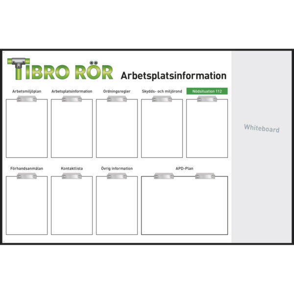 Arbetsplatstavla Tibro Rör