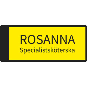 Namnbricka plastklämma Gul med svart text