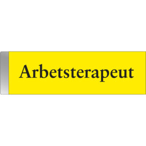 Namnbricka metallklämma Gul med svart text
