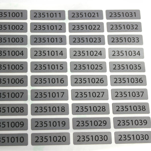 Numrerade laseretiketter Numrerade laseretiketter