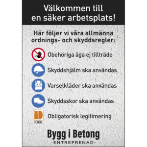 Säker arbetsplats Bygg i Betong